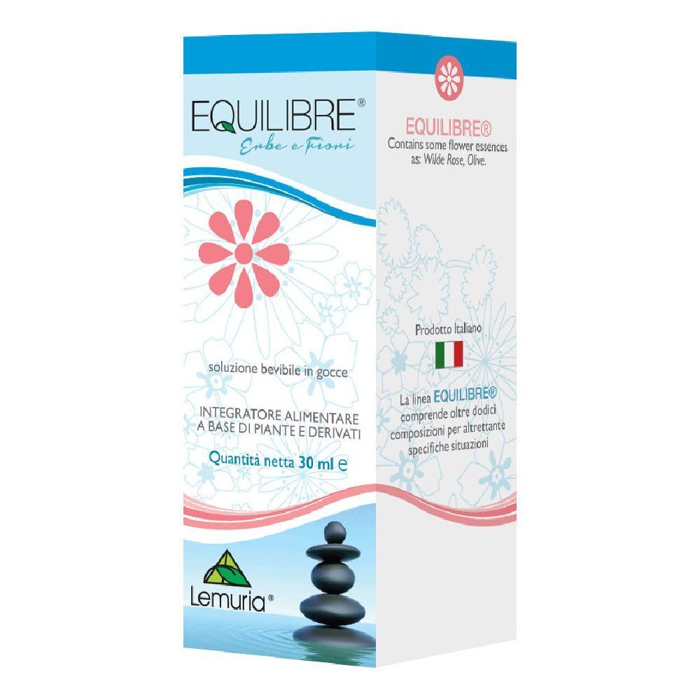 Kartonverpackung mit Produktnamen und floralem Design. Enthält Tropfen. Text in italienischer Sprache.