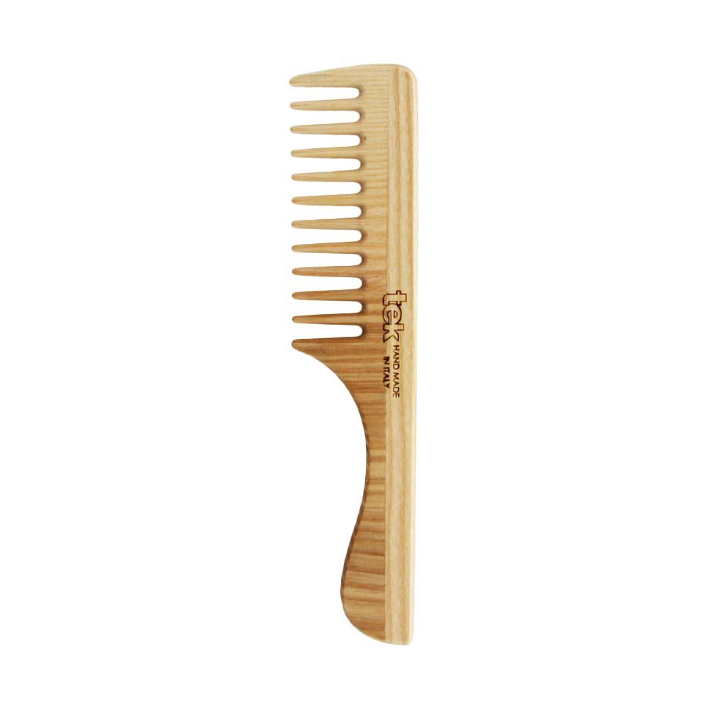 Tek - Pettine a Denti Radi con Manico in Legno