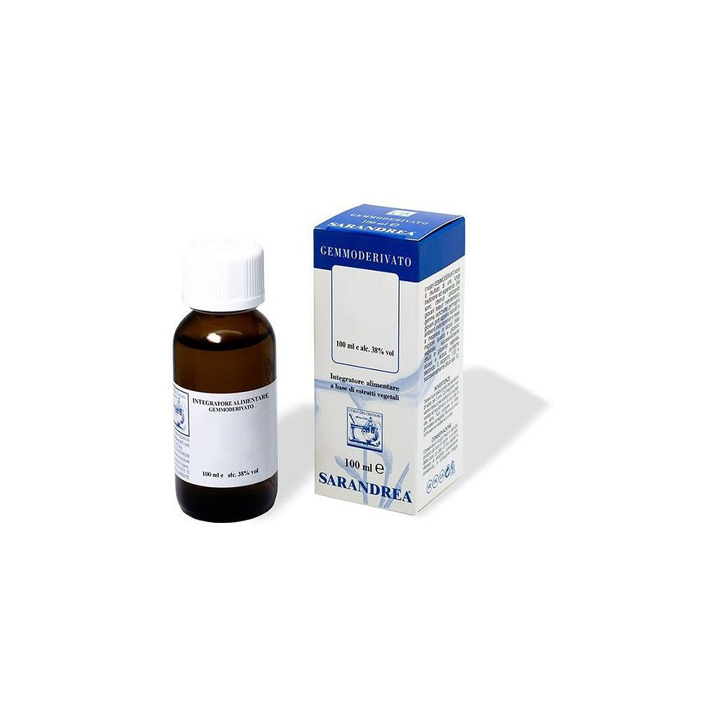 Flacone di vetro marrone con tappo bianco ed etichetta, accanto a una scatola con scritta blu e bianca.