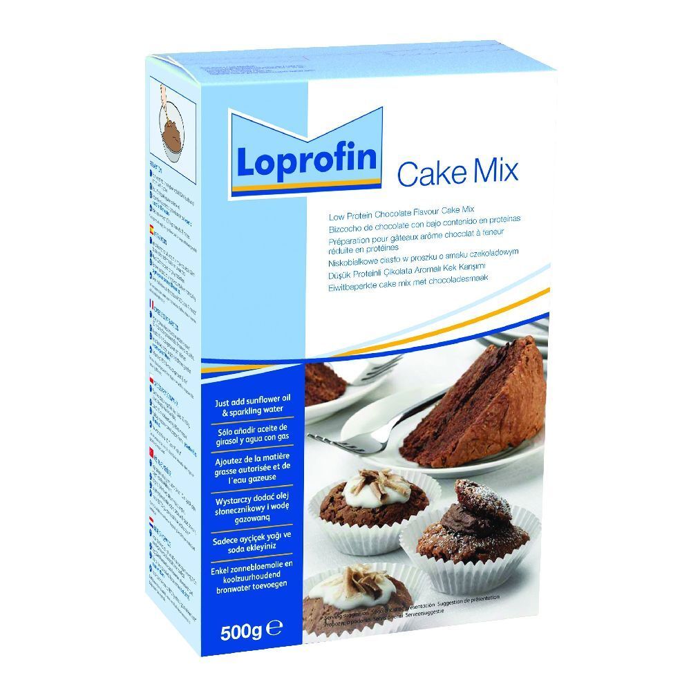 Loprofin Cake Mix, miscela per torta al cioccolato. Scatola con torta e muffin. 500g.