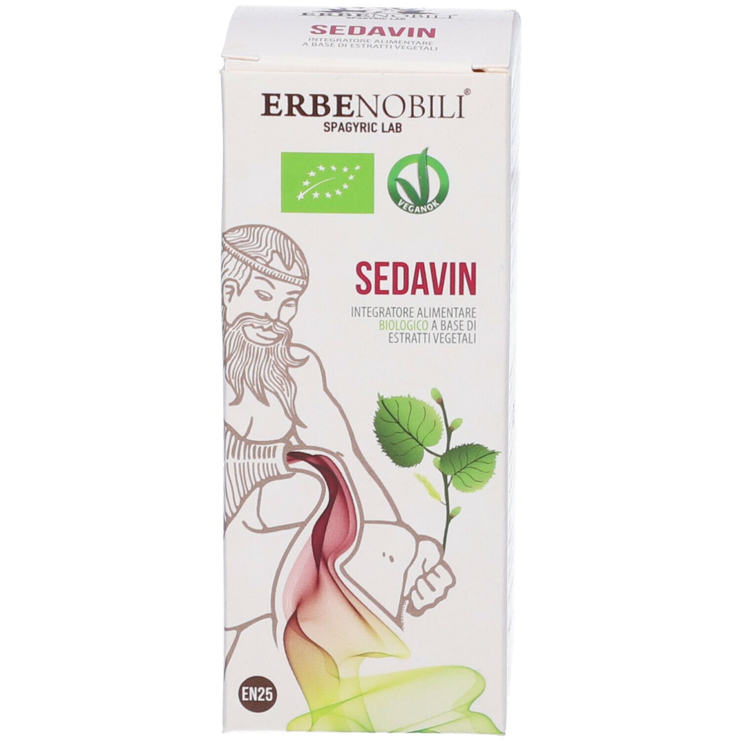 Confezione SedaVin. Scatola con logo, nome del prodotto e illustrazione.