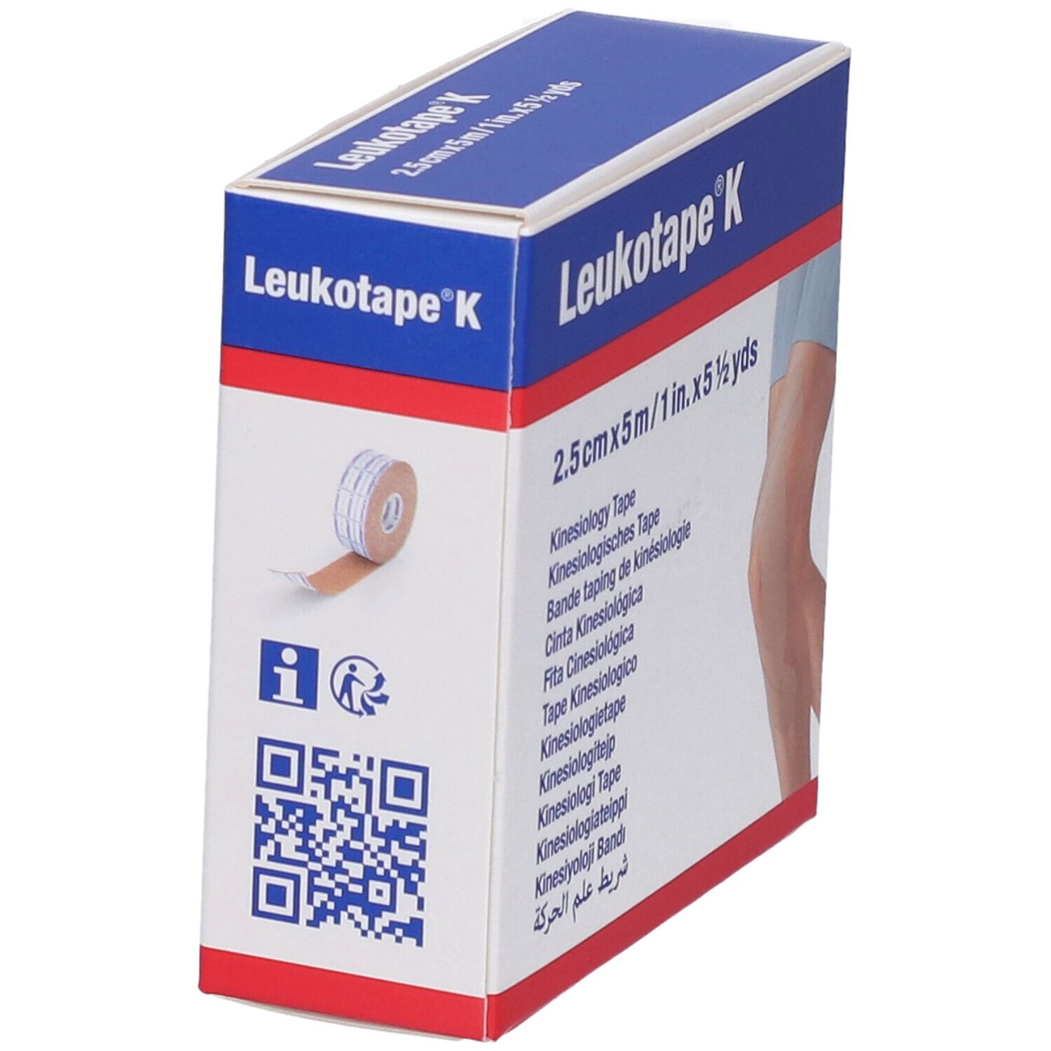Leukoplast Benda Adesiva Leukotape K Per Taping Fisioterapico Larghezza 2,5 Cm Lunghezza 5 M Color Carne In Rotolo - Immagine 3
