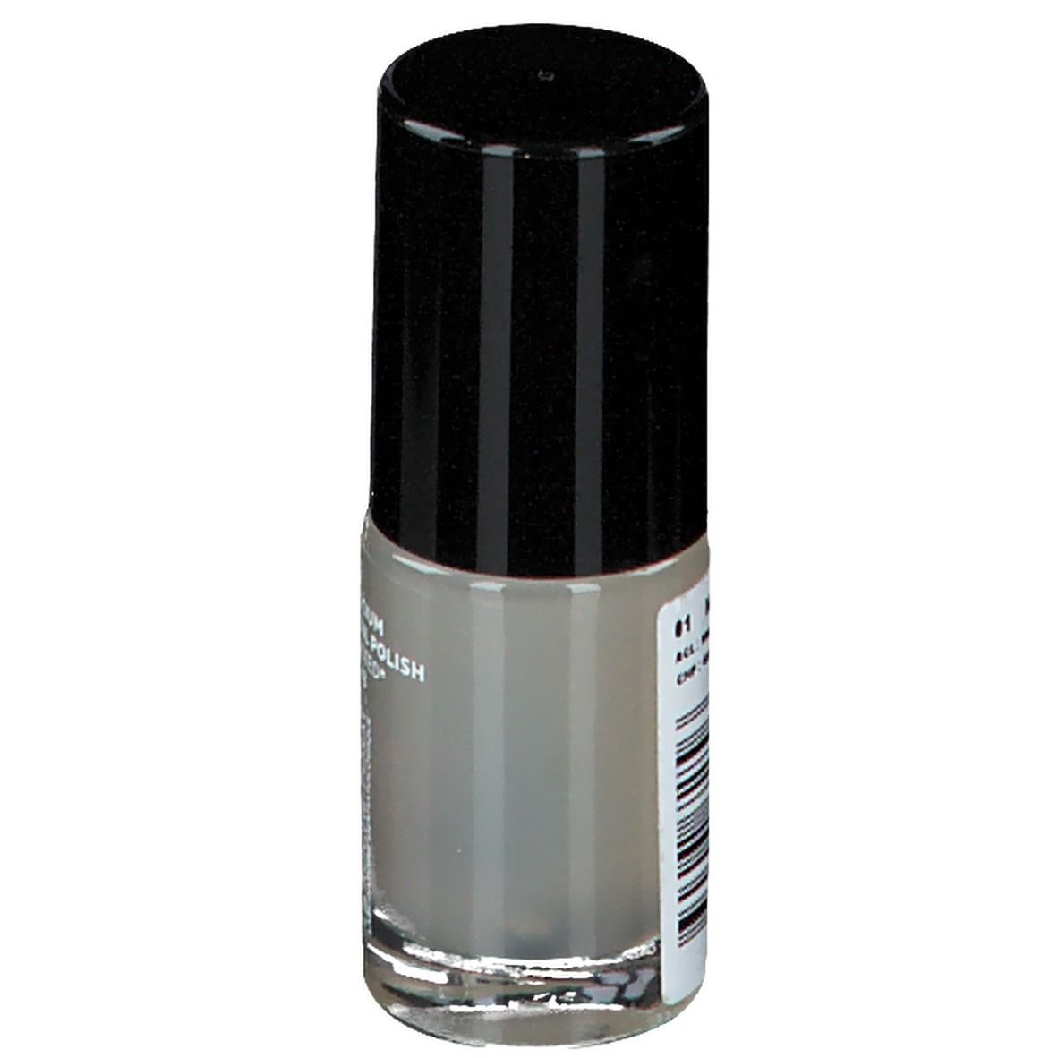Nagellackflasche mit schwarzem Deckel. Aufschrift: Toleriane Vernis Silicium, Allergy-Tested, Anti UVA/UVB. Logo: La Roche-Posay. Graue Farbe.
