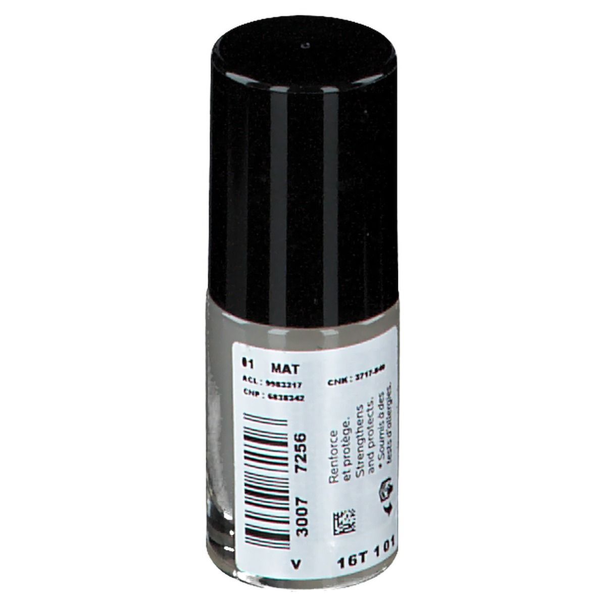 Nagellackflasche mit schwarzem Deckel. Aufschrift: Toleriane Vernis Silicium, Allergy-Tested, Anti UVA/UVB. Logo: La Roche-Posay. Graue Farbe.