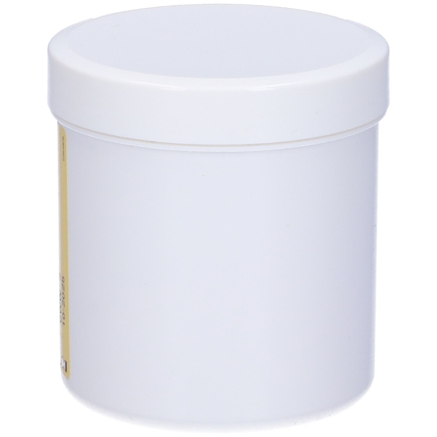 Vasetto bianco con etichetta gialla. Logo "Vetramil" e testi multilingue. 180g.
