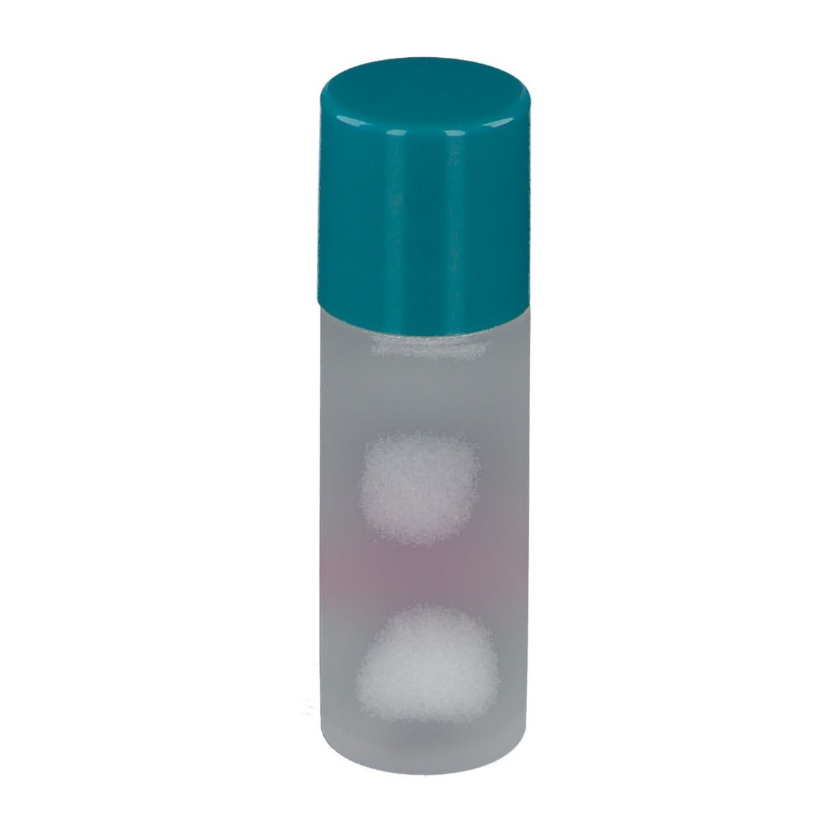 Déodorant roll-on avec bouchon bleu. Visible: contenu. Inscription: Keops Sensitive.