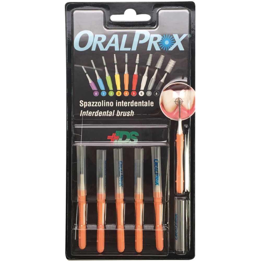 Oralprox Blister Da 6 Spazzolini Interdentali Misura 4 Colore Arancione
