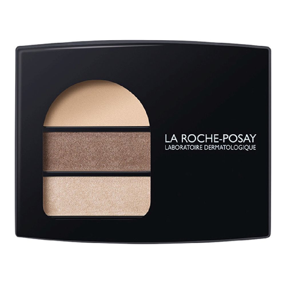 Palette d'ombres à paupières LA ROCHE-POSAY. Trois teintes dans un étui noir. Laboratoire Dermatologique.