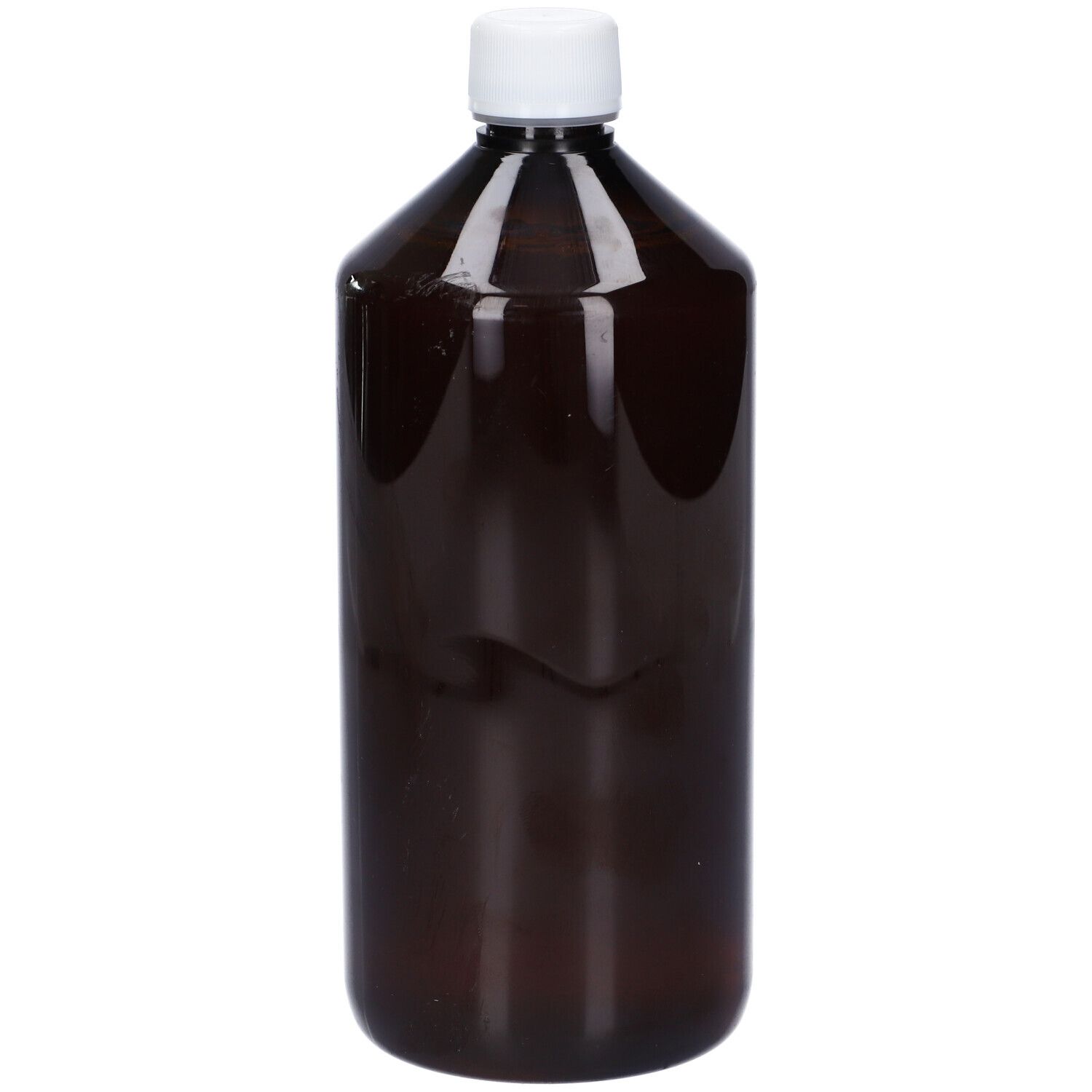 Bottiglia marrone con tappo bianco. Etichetta con nome del prodotto e informazioni nutrizionali. Scritta: Germe di Grano Olio Alimentare.