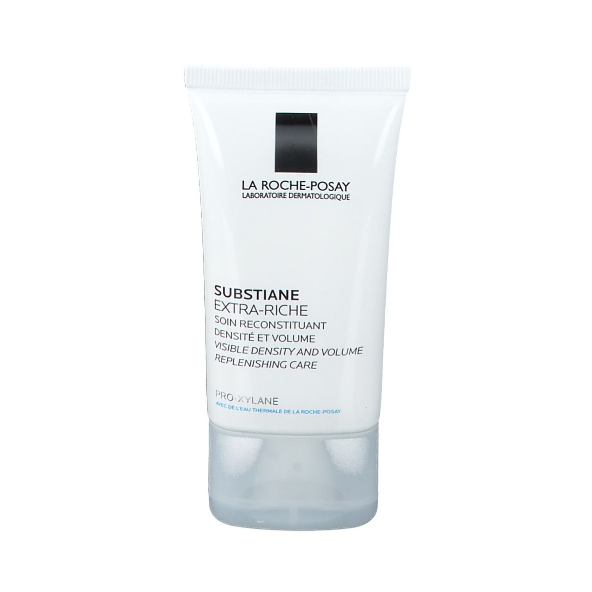 Rückseite der Tube. Text in mehreren Sprachen. Informationen zur Anwendung. 40 ml/1.35 fl.oz.