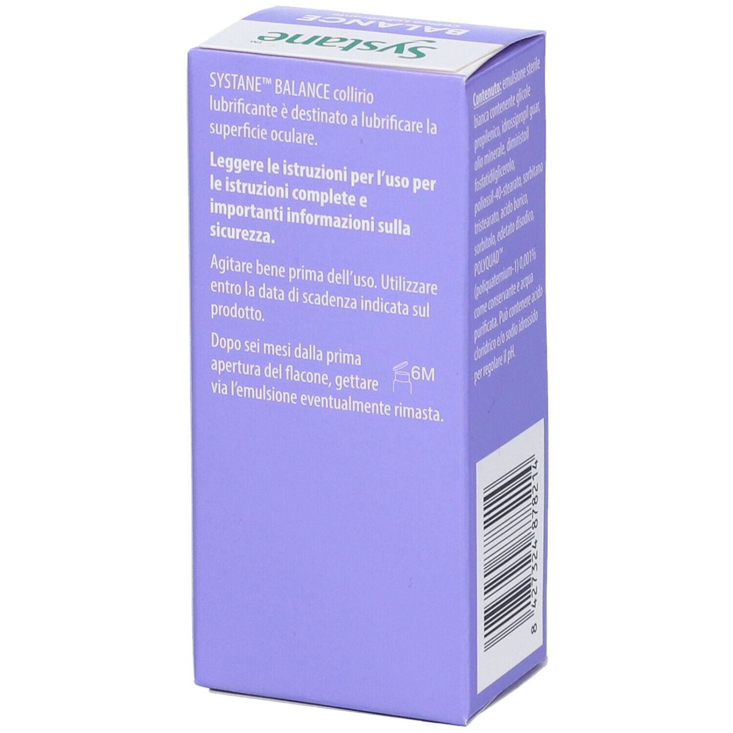 Systane Balance Augentropfen zur Linderung trockener Augen.