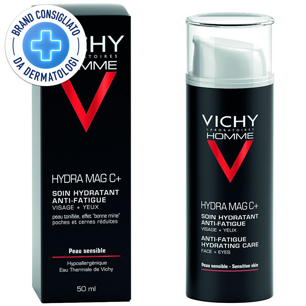 Vichy Homme Hydra Mag C + Trattamento Idratante Anti -Fatica Viso + Occhi 50 ml