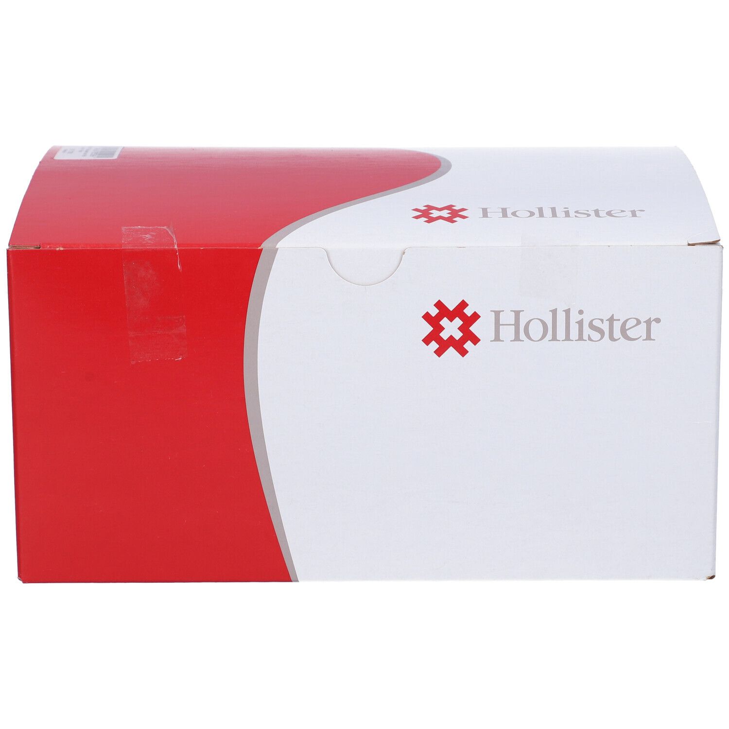 Confezione Hollister. Scatola bianca e rossa con logo. Scritta Hollister. Confezione del prodotto.