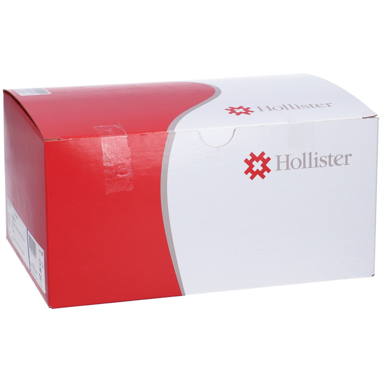 Confezione Hollister. Scatola bianca e rossa con logo. Scritta Hollister. Confezione del prodotto.