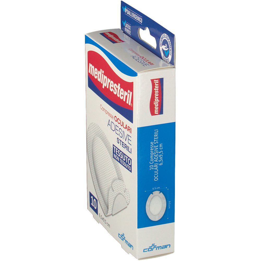 Medipresteril sterile Augenkompressen, 10 Stück, 6.5x9.5 cm.