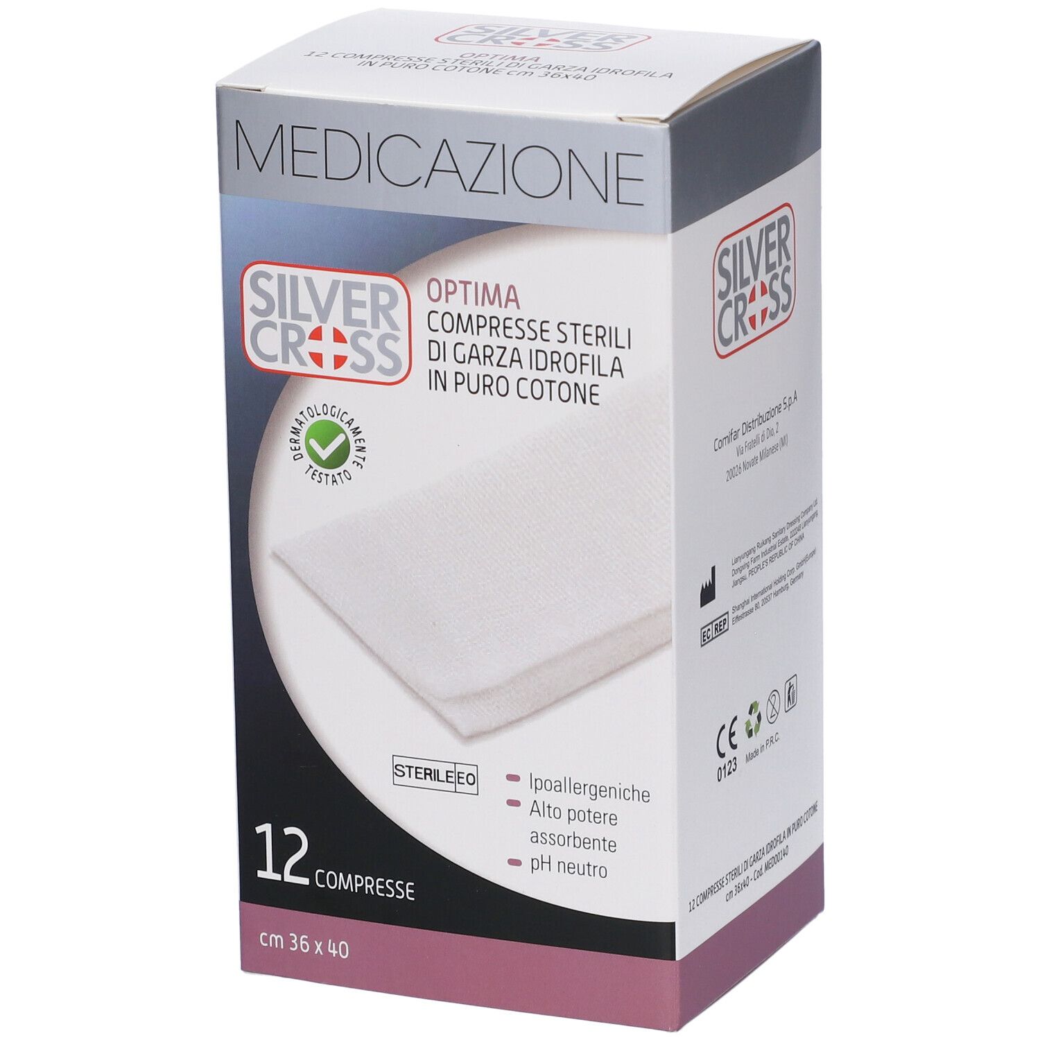 Garza Silvercross Cotone 36X40Cm 12 Pezzi