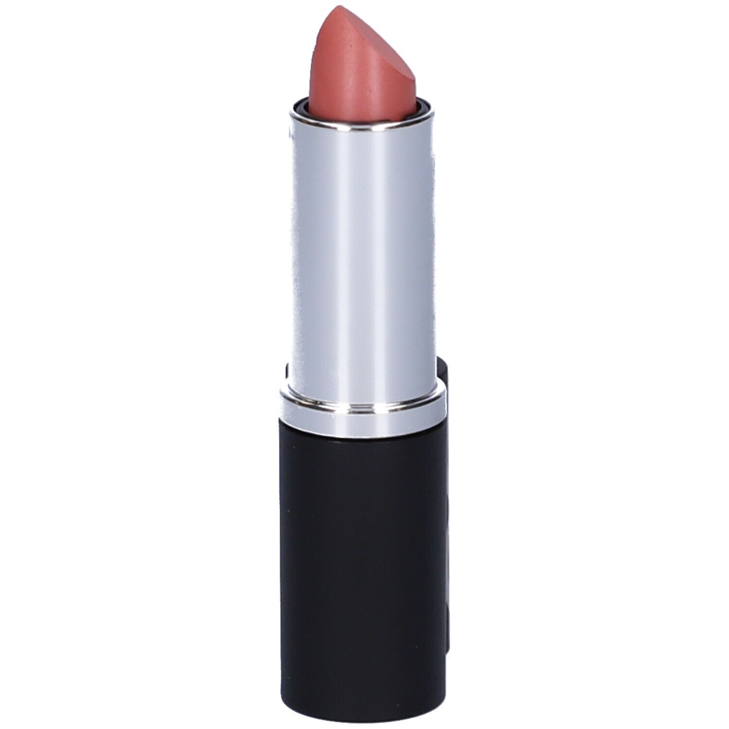 Rossetto rosa chiaro, anello argentato, astuccio nero.