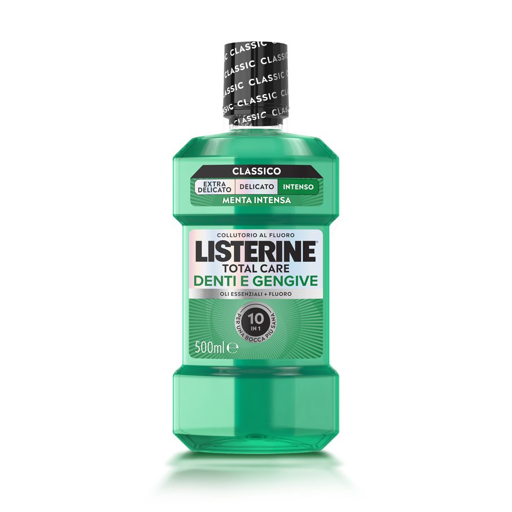 Listerine Total Care Mundspülung, 500ml, Minzgeschmack. Bietet 10 Vorteile in 1.