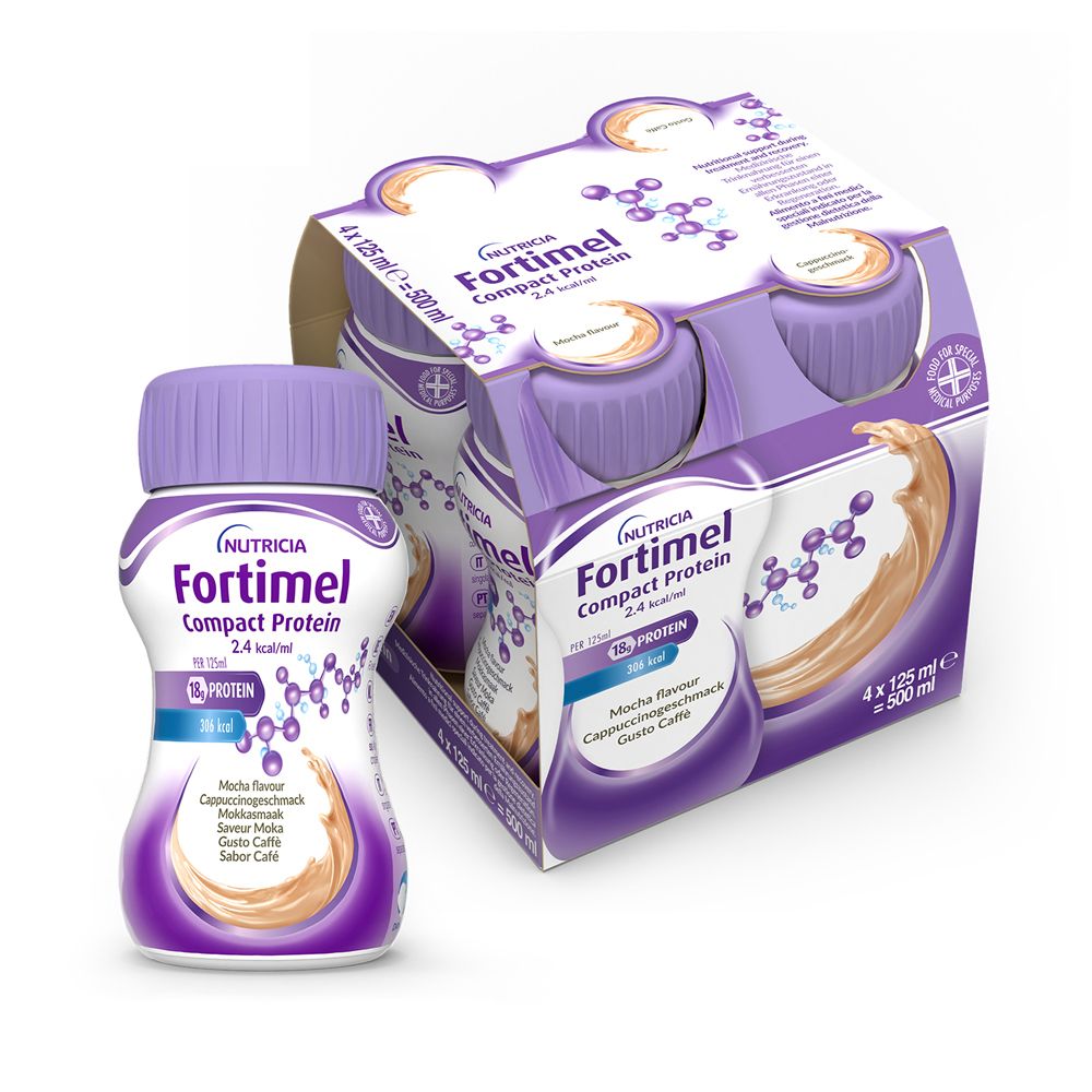 Nutricia Fortimel Compact Protein,Caffè, Ipercalorico/proteico,4x125ml