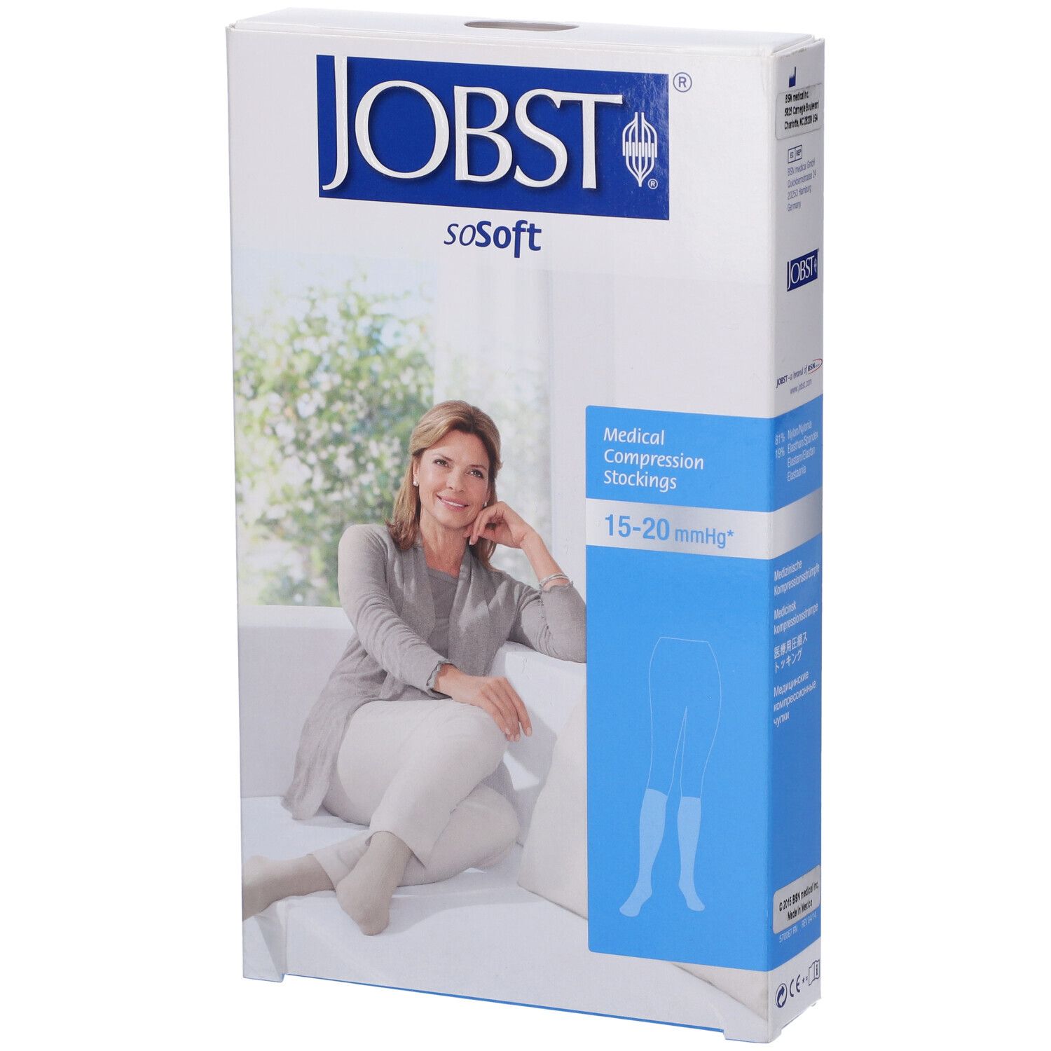 Jobst Sosoft Gambaletto Nero a Coste 15-20mmHg Taglia XL