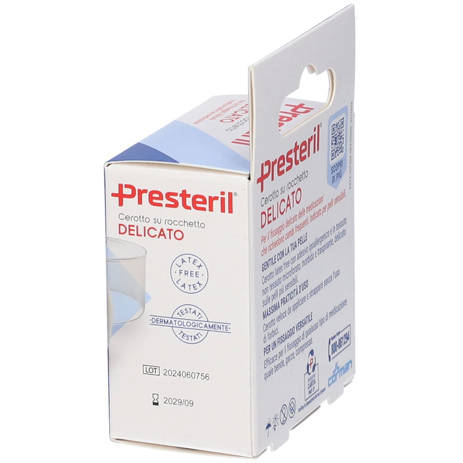 Presteril Delicate Pflaster auf Rolle, latexfrei, hypoallergen, atmungsaktiv, 2,5cm x 5m.