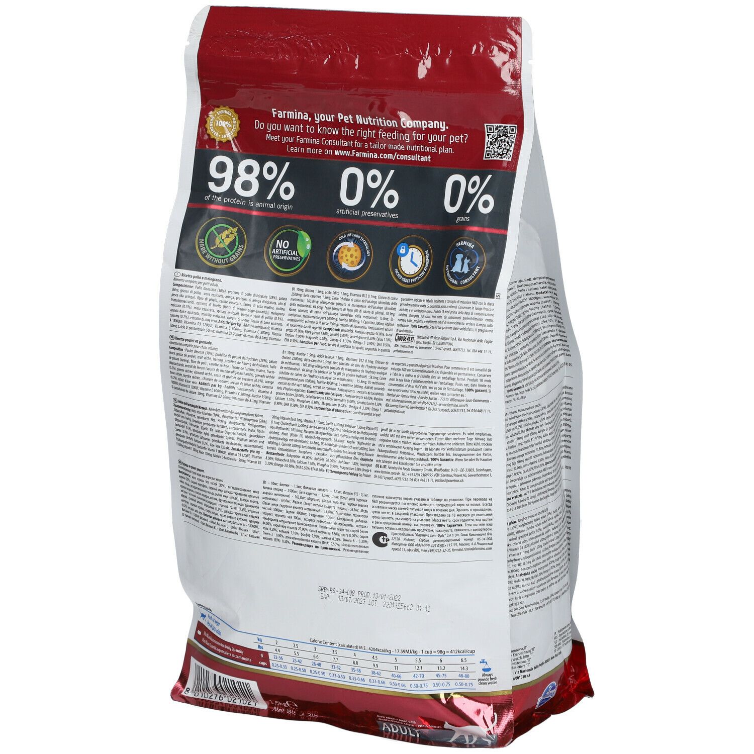 Trockenfutter Farmina N&D Prime Huhn & Granatapfel - Katze Adult