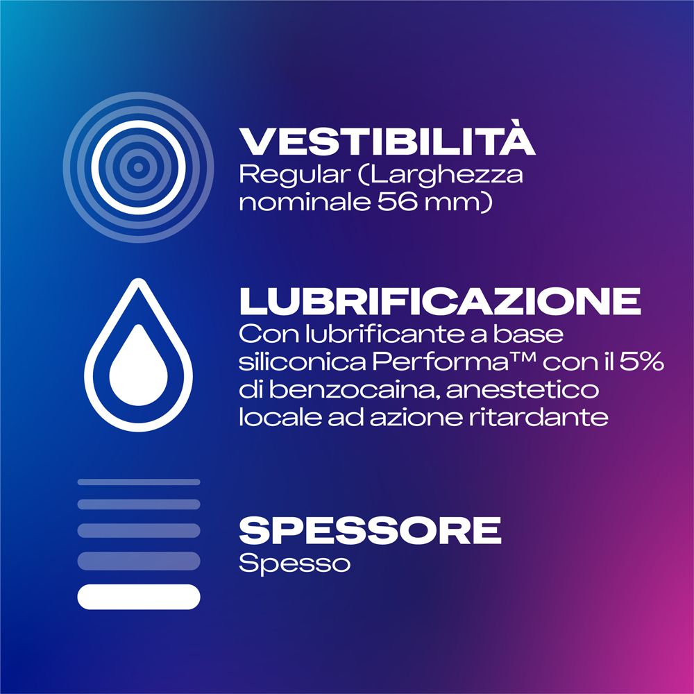 Durex Sync Kondome, Regular, 6 Stück. Mit Performa-Gleitmittel und Benzocain.