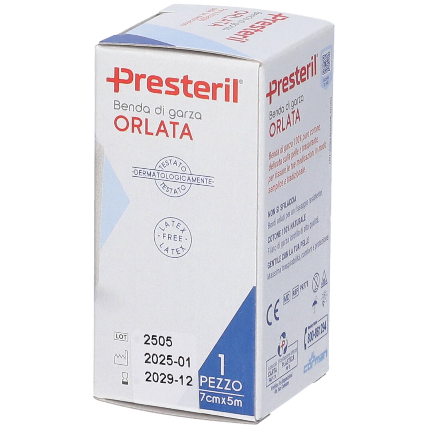 Verpackung mit elastischem Schlauchverband für Bein/Kopf, 4m, Made in Italy.
