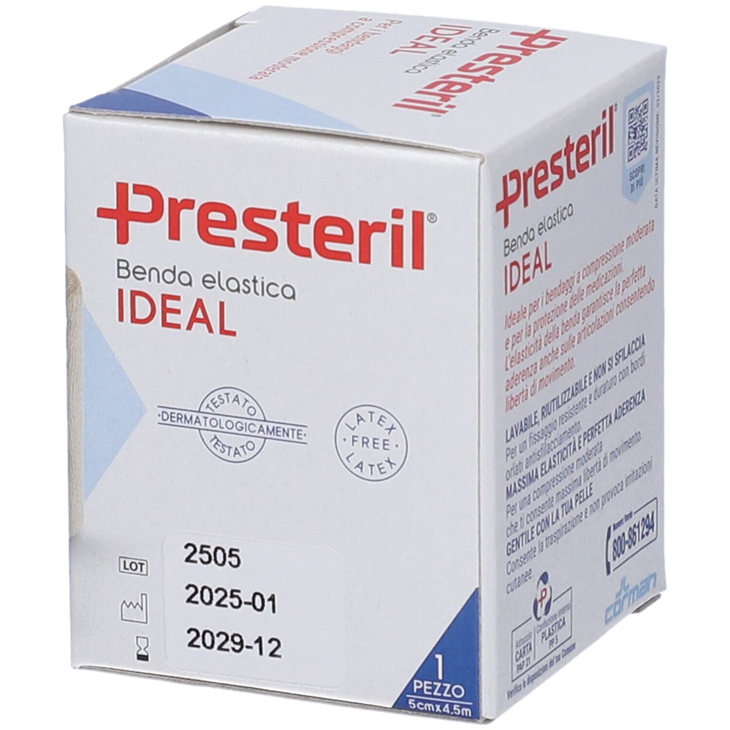 Elastische Binde, 5cm x 4,5m, dermatologisch getestet, latexfrei.