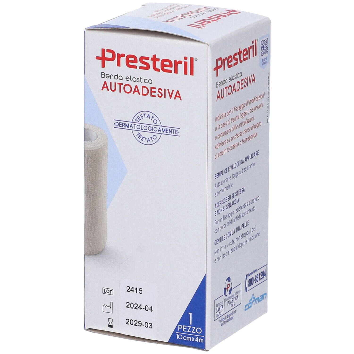 Confezione con informazioni sul prodotto. Testo in italiano. Contiene istruzioni, composizione e avvertenze.