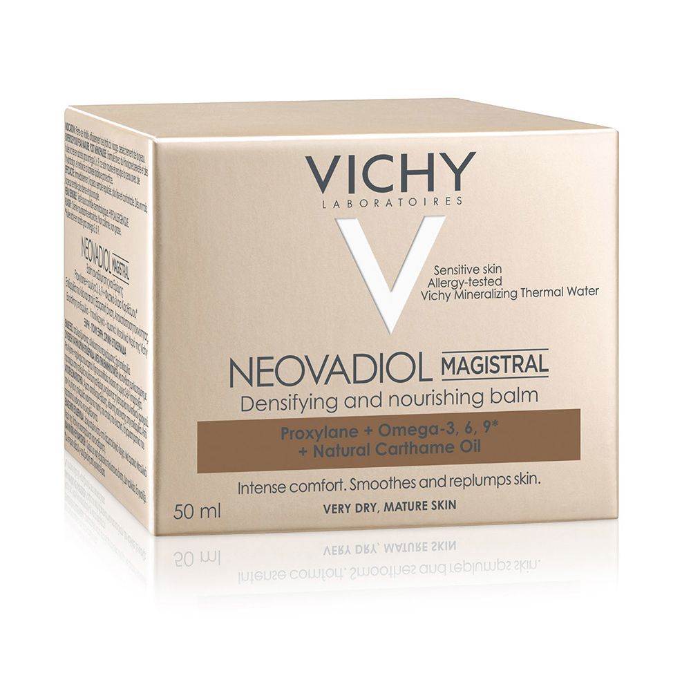 Karton mit Aufschrift: VICHY, NEOVADIOL MAGISTRAL. Text auf dem Karton. 50 ml.