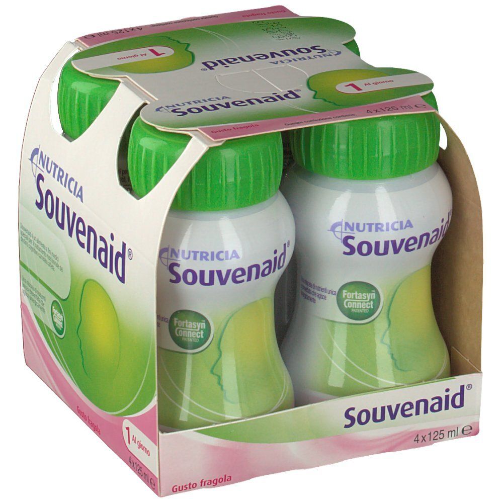 Souvenaid Erdbeer-Flaschen, 4er-Packung.