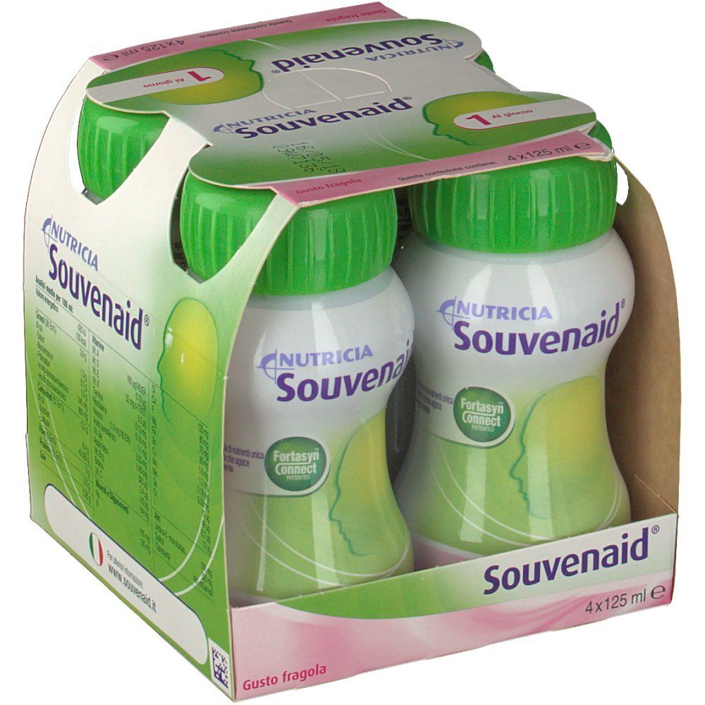 Souvenaid Erdbeer-Flaschen, 4er-Packung.