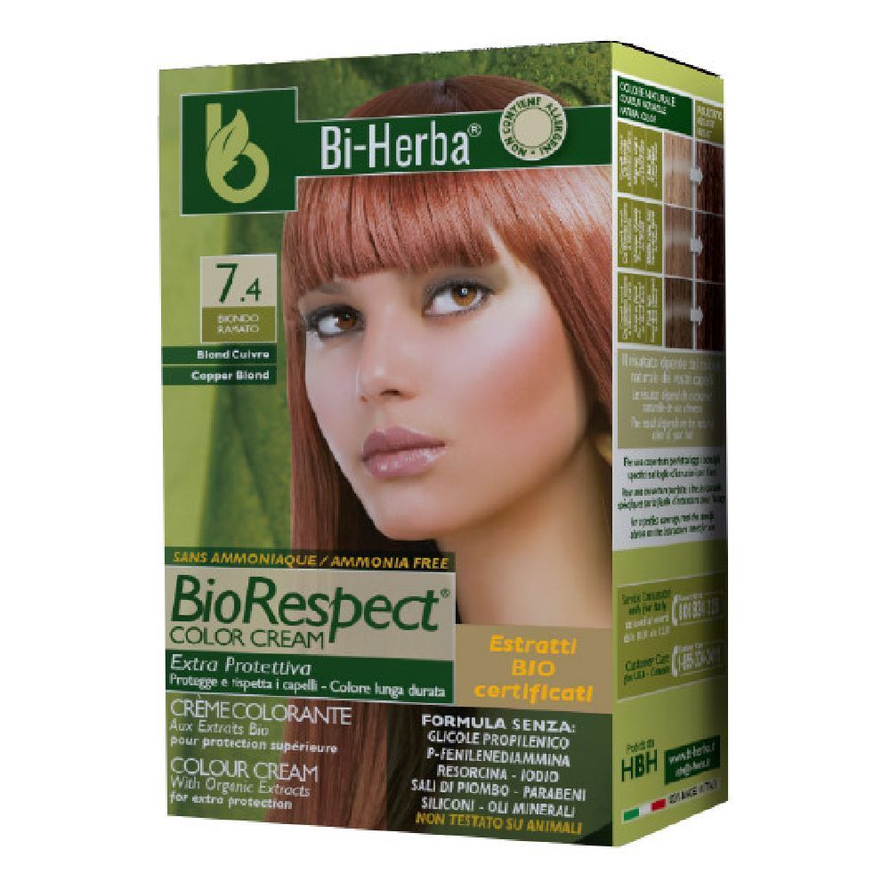 Bi-Herba Kit 8,31 Biondo Miele 1 Emulsione Ossidante 60 Ml + 1 Colorante 60 Ml + 1 Trattamento Dopocolore 15 Ml