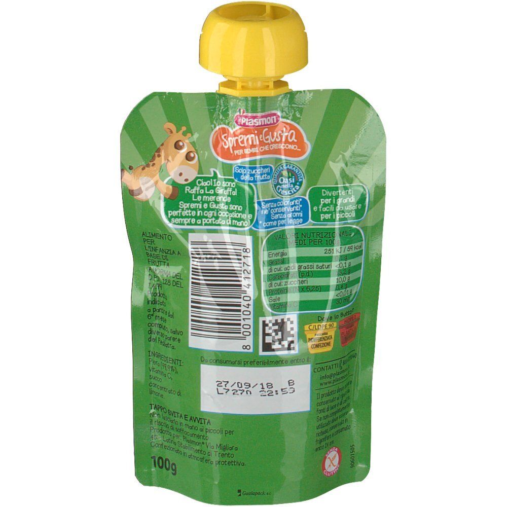 Birne Auspressen und Genießen 100 Ml Plasmon