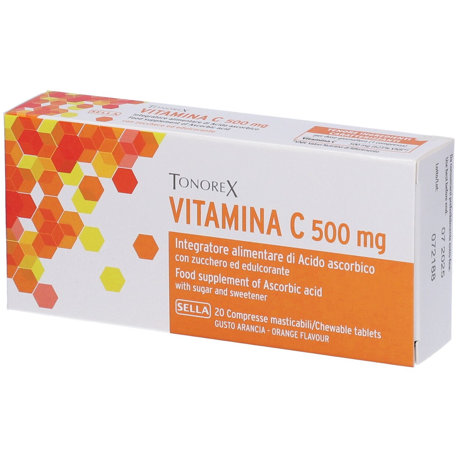 Sella Tonorex Vitamina C 500Mg Integratore Per Sistema Immunitario 20 Compresse - Immagine 4
