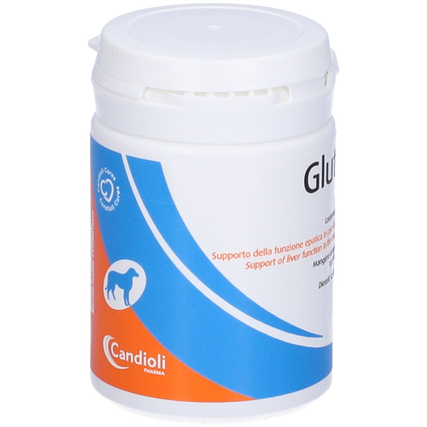 Flacone di compresse bianco. Scritta Glutamax Forte. Contiene 20 compresse. Data di scadenza.