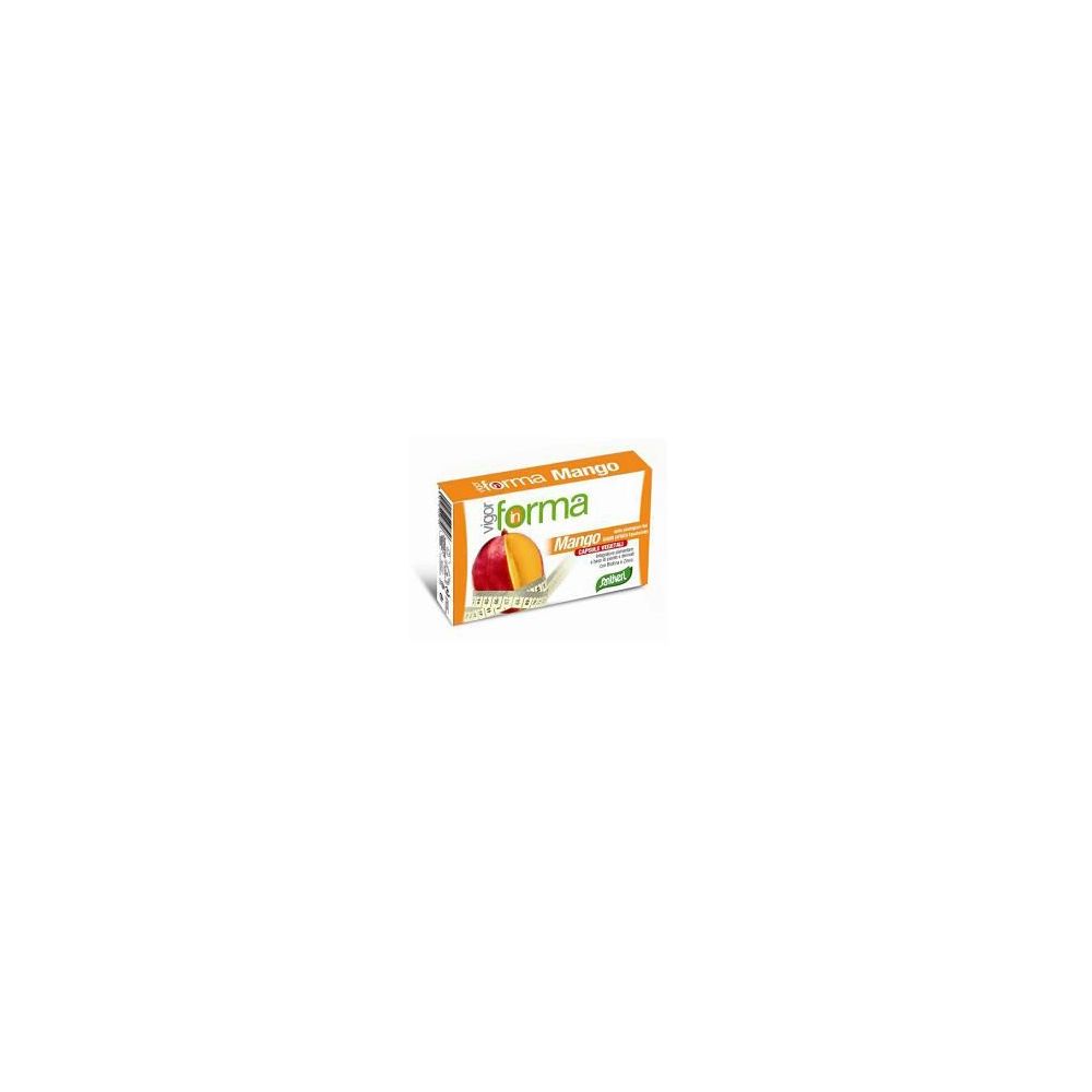 Confezione in cartone con immagine del prodotto. Scritta "Forma Mango".