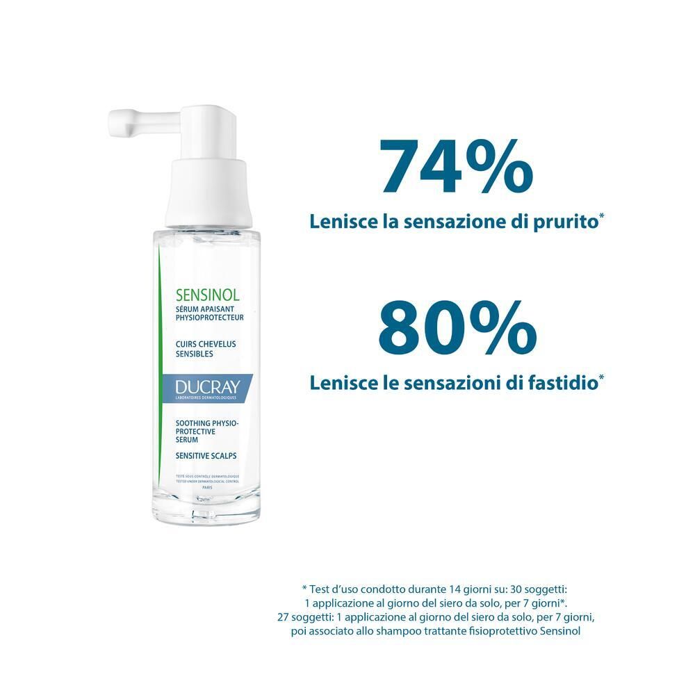Flasche mit Sprühkopf. Prozentangaben: 74% lindert Juckreiz, 80% lindert Irritationen. Text darunter.