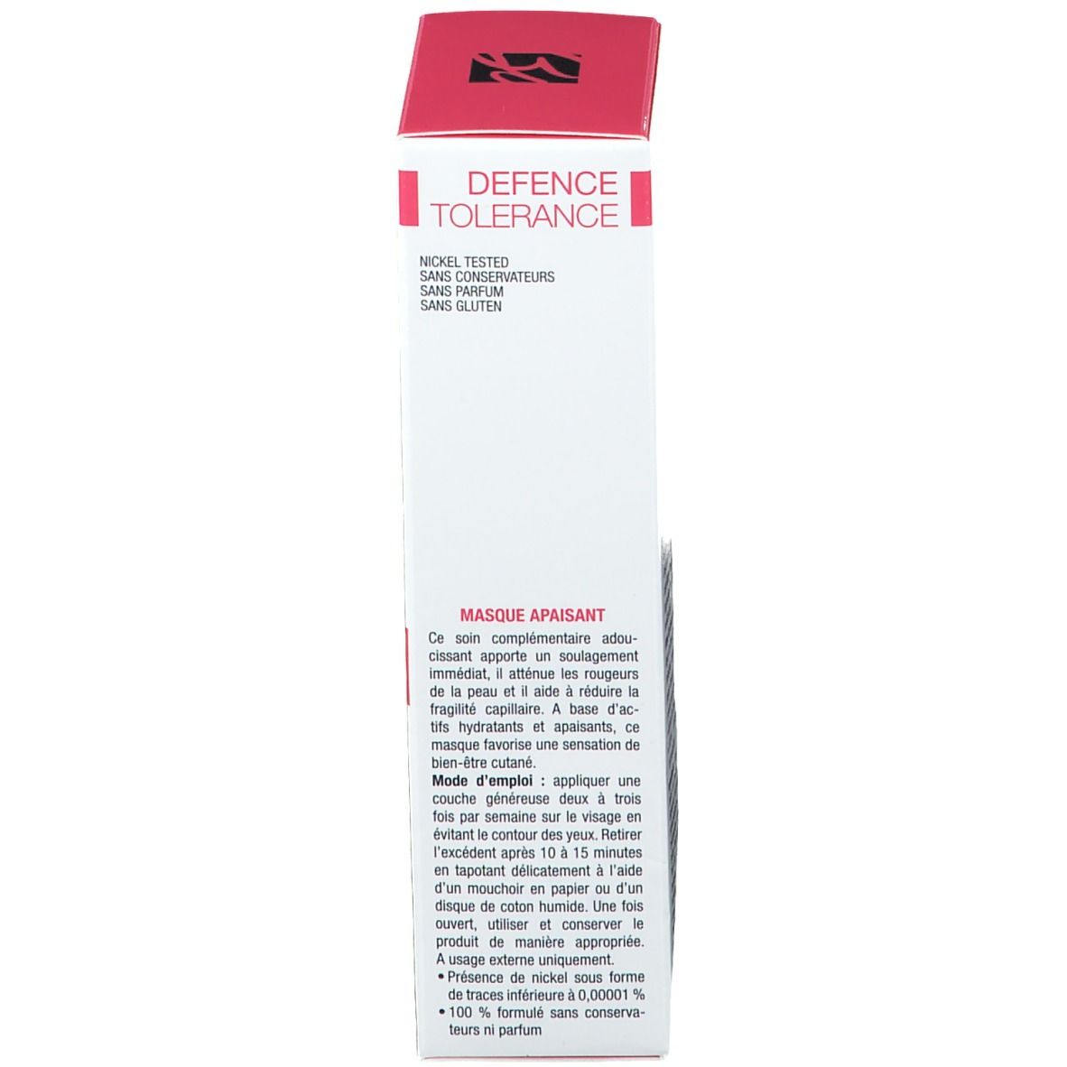 Rückseite der Schachtel. Text in mehreren Sprachen. Angaben zur Anwendung. Nickel Tested, ohne Parfum, ohne Gluten.
