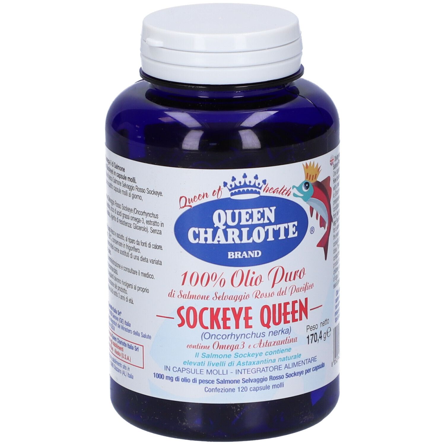 Queen Charlotte Olio di Salmone Sockeye Queen Capsule Molli