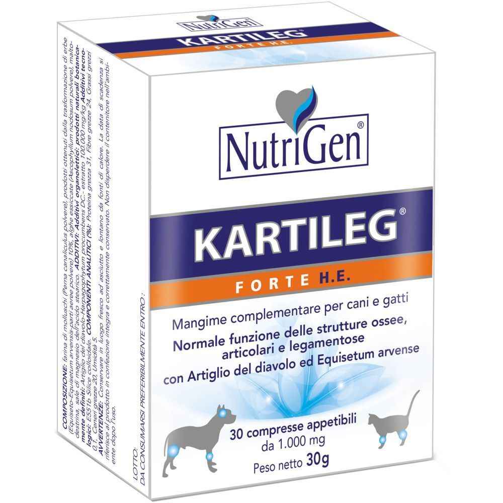 NUTRIGEN Kartileg Forte H.E. - Mangime complementare per cani e gatti atleti 30 compresse - Immagine 4