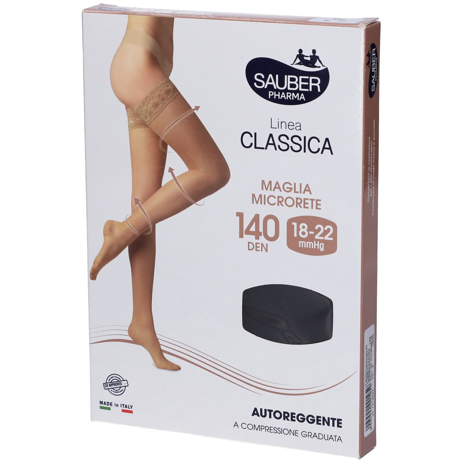 Confezione Sauber Classica 140 Den Autoreggente. Calze nere e informazioni.