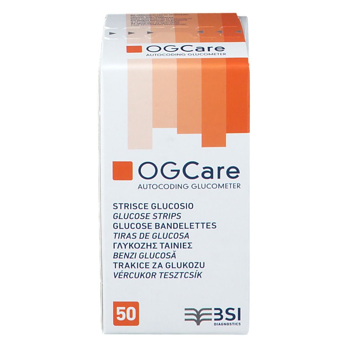 OGCare Autocoding Glucometer Glucose Strips 50 Stück.