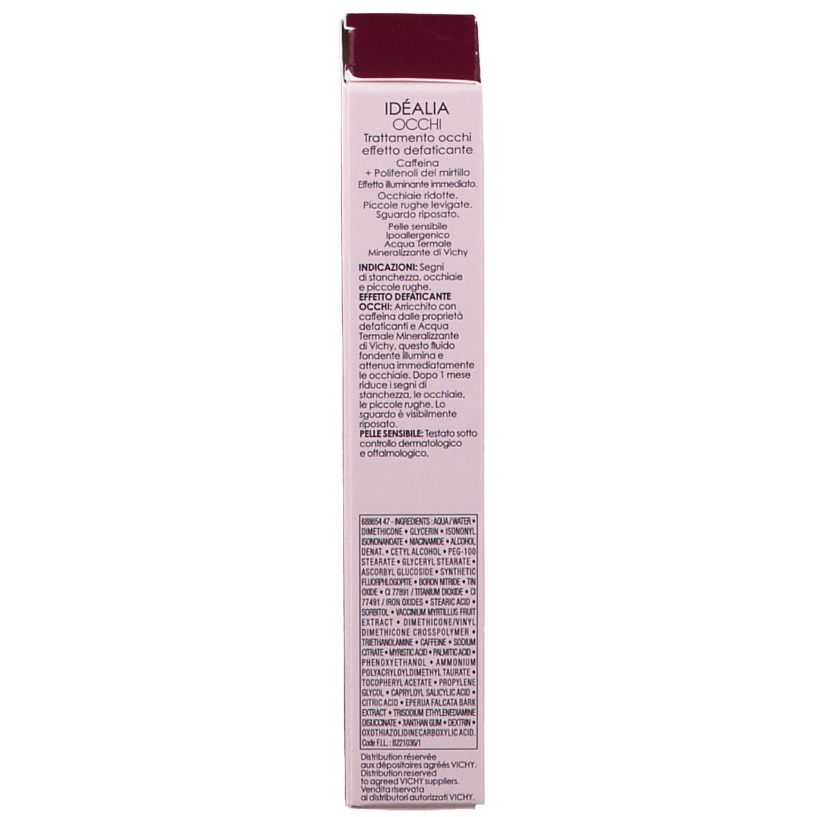 Dos de l'emballage. Inscription: Ingrédients, instructions, 15 ml. Code-barres.