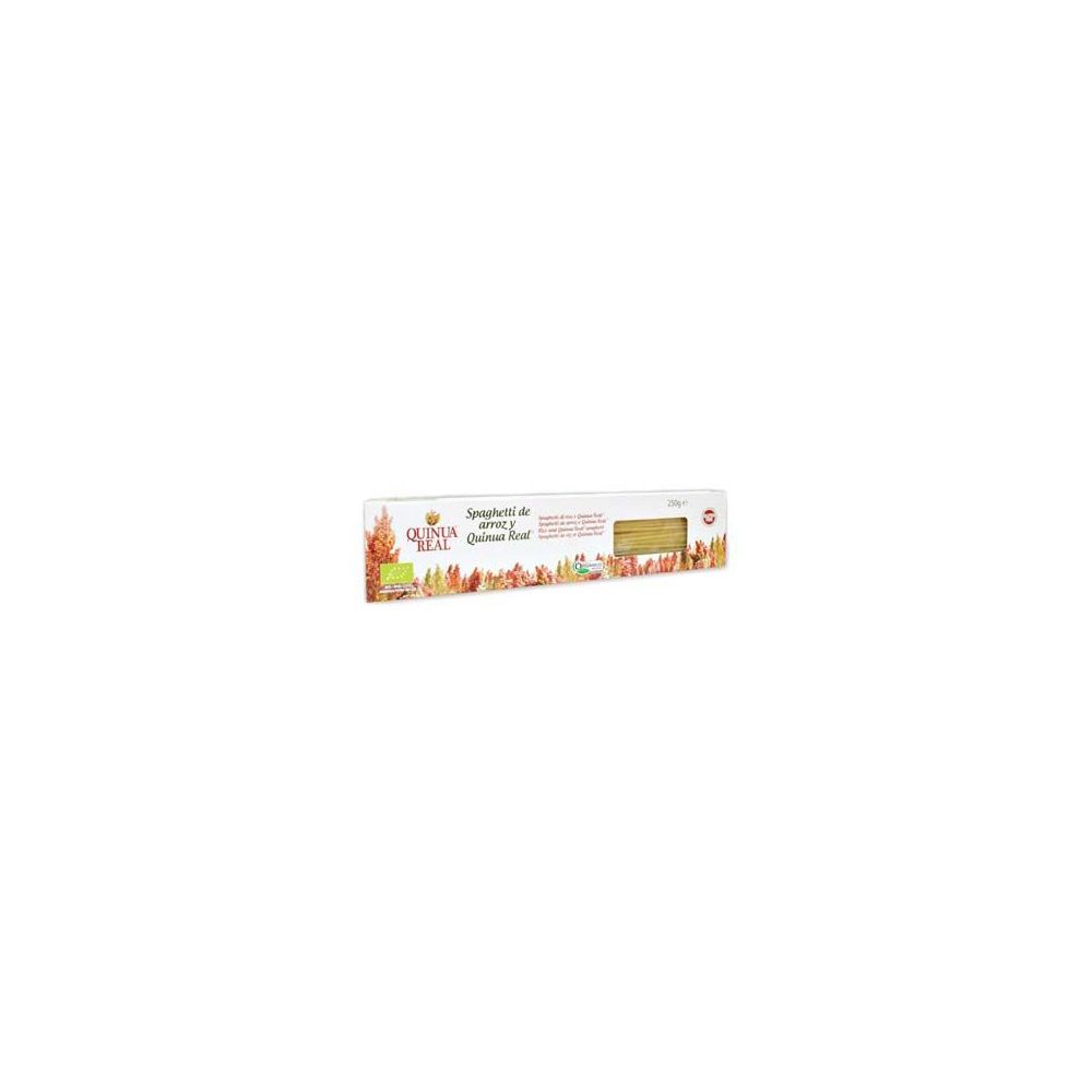 Confezione Spaghetti Di Riso E Quinoa Bio Vegan. Visibili: logo, testo, sigillo bio.