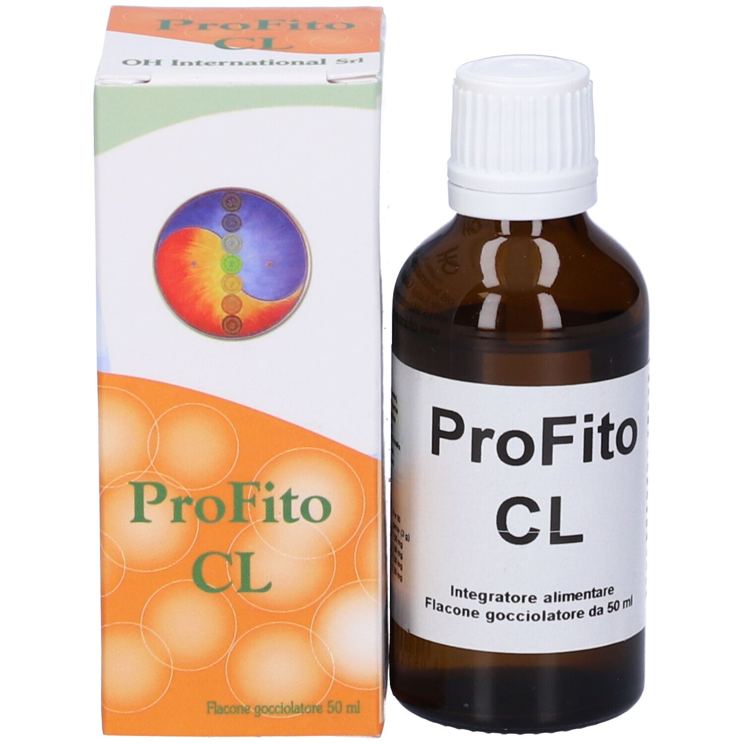 Produktverpackung und Flasche. Auf der Verpackung steht Profito CL. Flasche mit 50 ml.