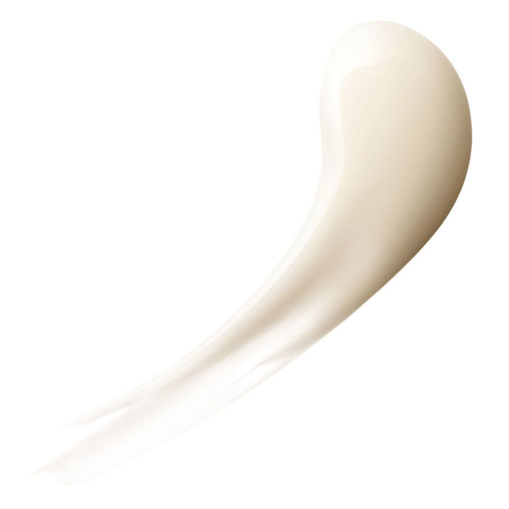 Sérum qui coule. Couleur crème. Sur fond blanc.