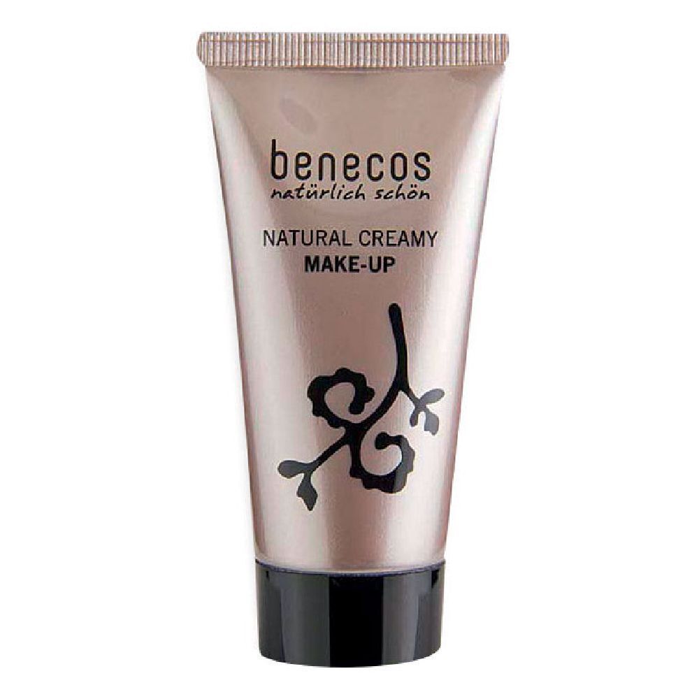 Tubo beige con tappo nero. Scritta: Benecos, Natural Creamy Make-up.