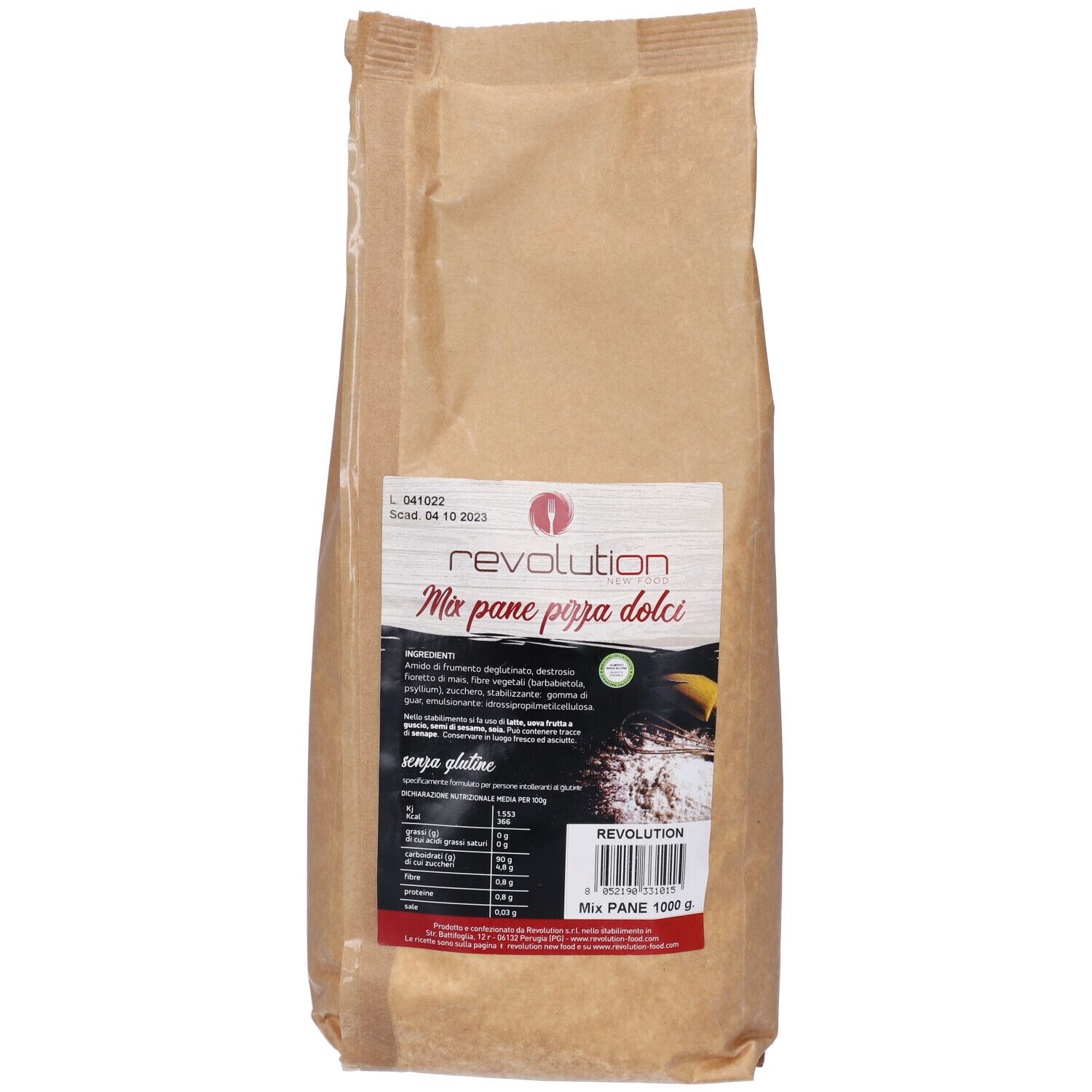 REVOLUTION NEW FOOD Mix Pane, Pizza e dolci Senza glutine 1 kg - Immagine 6